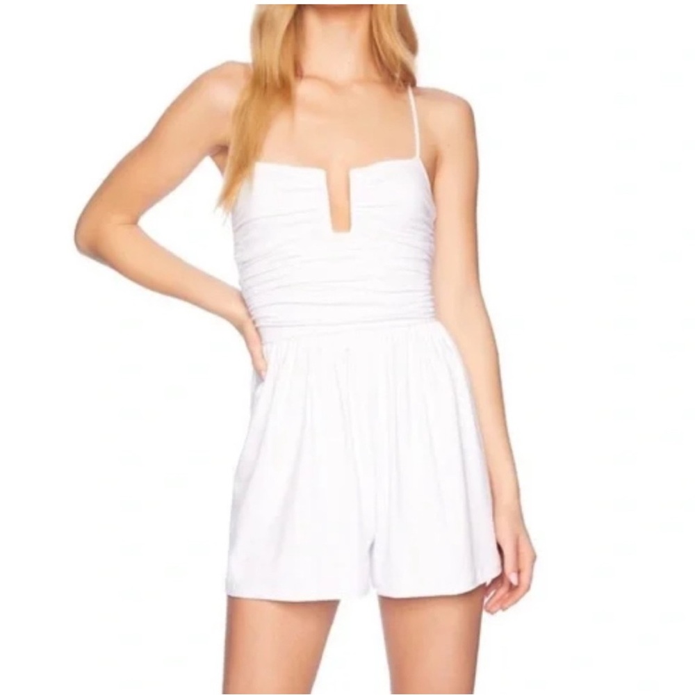 Susana Monaco Rectangle Wire String Romper in Sugar